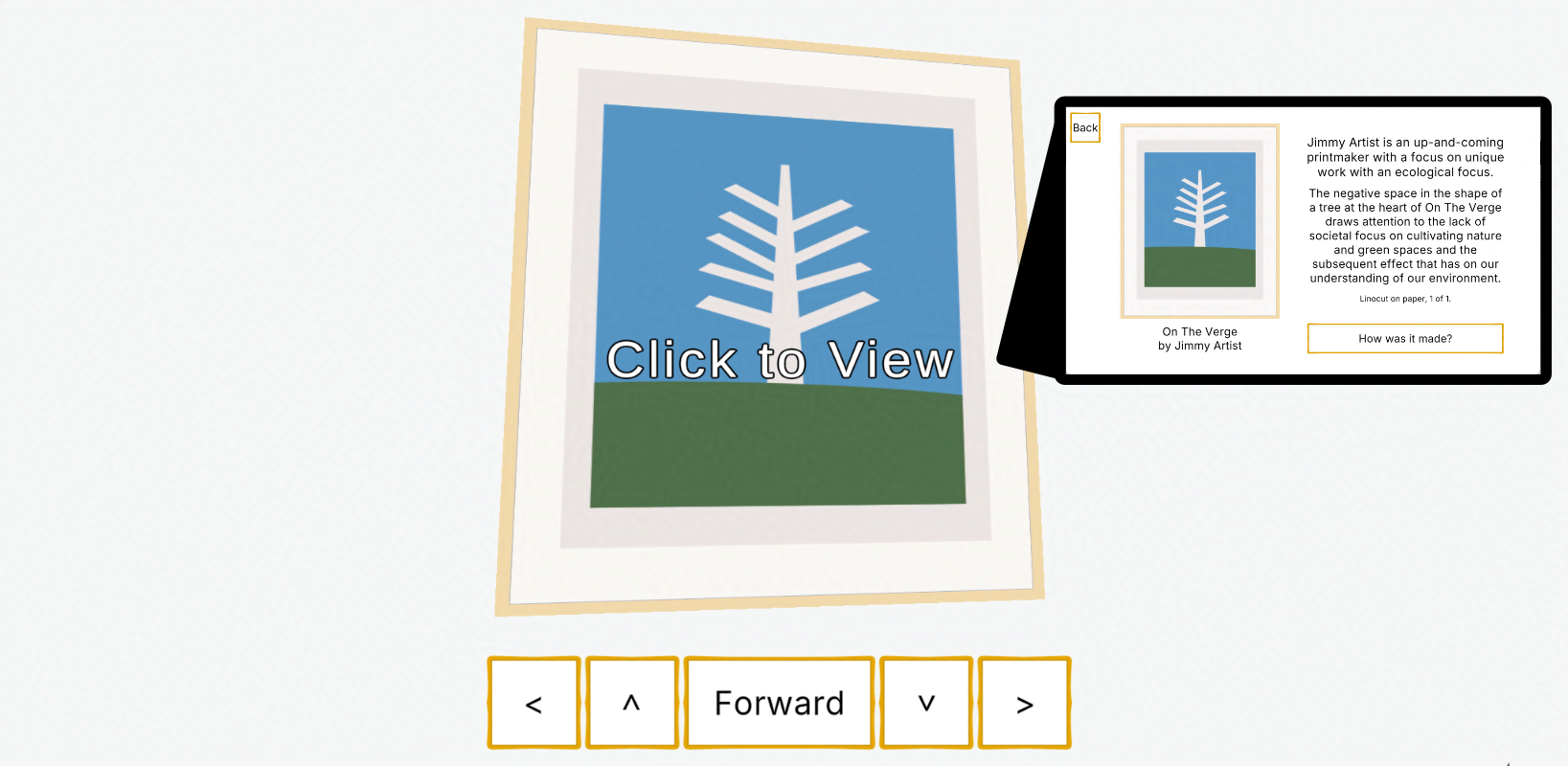 The gallery presented with click-to-move accessible controls.